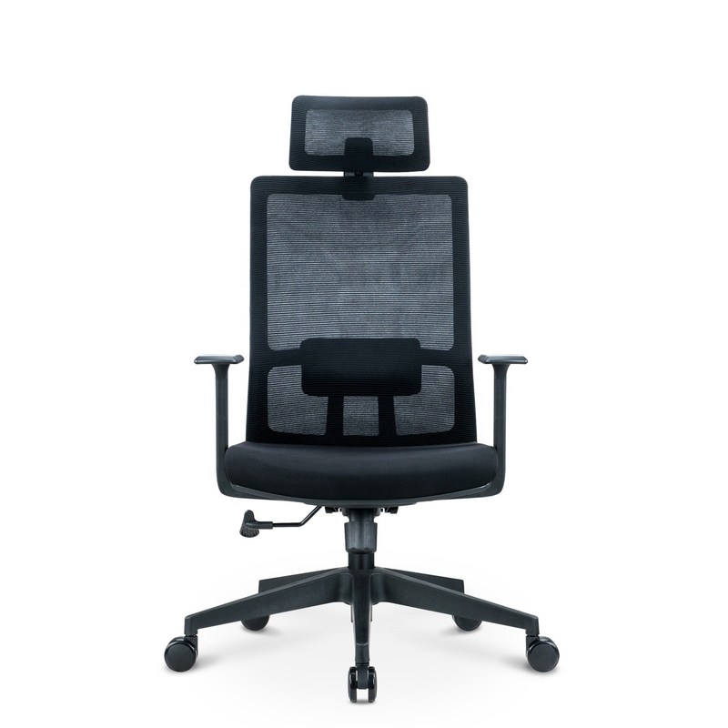 Modern Style Swivel Chair in Black Mesh Fabric for Ergonomic Office and BIFMA Standard