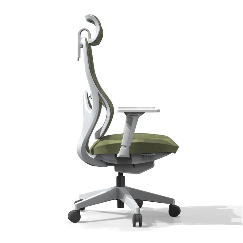 ड्राइव-बाय-वायर चेसिस तंत्र पूर्ण जाल कपड़े के साथ उच्च पीठ घुमावदार कार्यालय कुर्सी