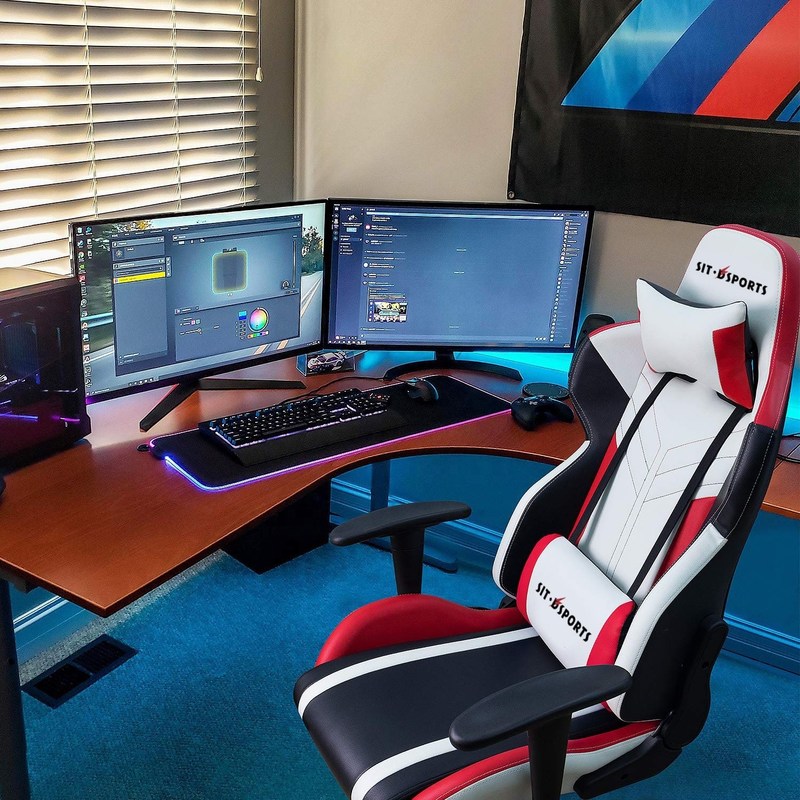 पेशेवर ई-स्पोर्ट्स प्रदर्शन के लिए आरामदायक सफेद पीयू चमड़े की रेसिंग गेमिंग कुर्सी