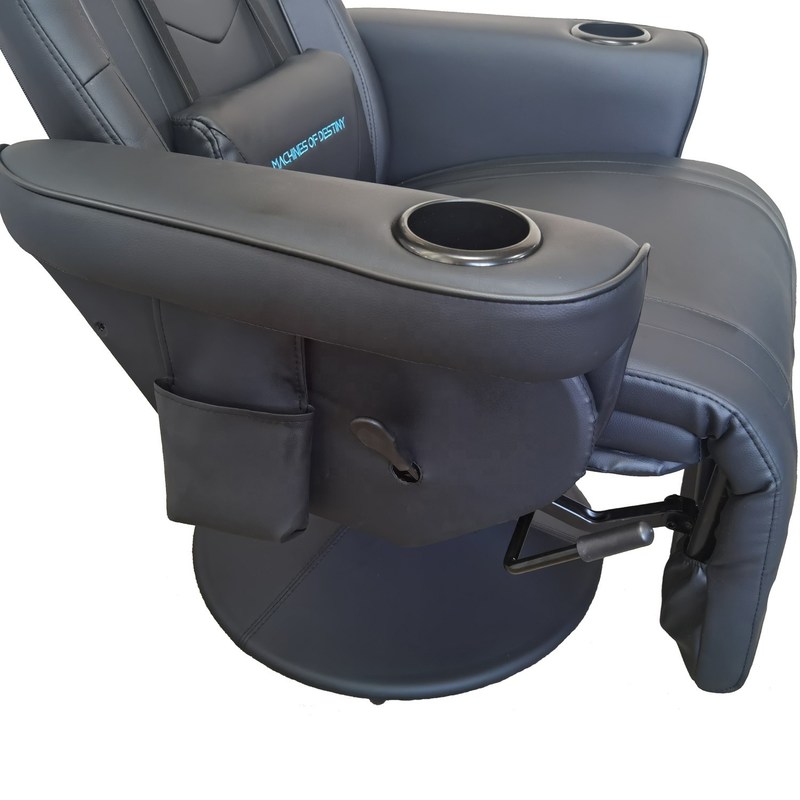 गेमिंग रूम के लिए ज़रूरी, कप होल्डर और ब्लूटूथ स्पीकर के साथ ऑल ब्लैक लग्जरी गेमिंग चेयर