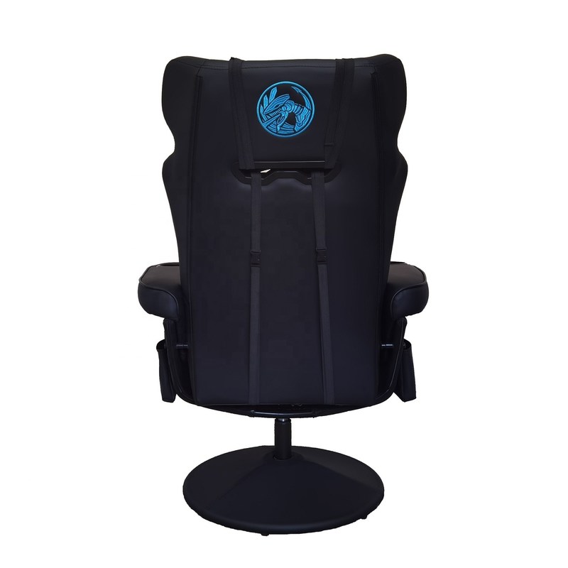 Black Racing Style PU Leather Office Gaming Sofa With Footrest 50*80*110cm for Gaming Room