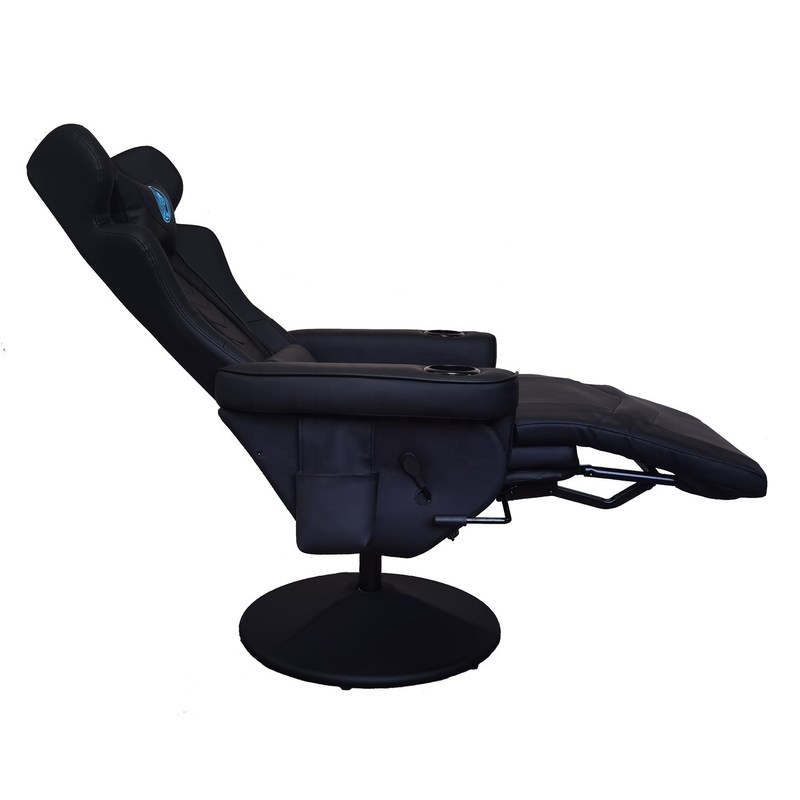 Black Racing Style PU Leather Office Gaming Sofa With Footrest 50*80*110cm for Gaming Room