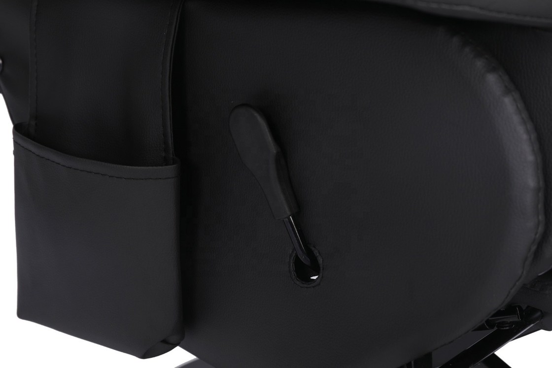 कप होल्डर, एलईडी लाइटिंग और फुटरेस्ट के साथ लक्जरी ब्लैक/ब्लू रेसिंग स्टाइल गेमिंग सोफा